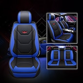 abordables Fundas de asiento para coche-Juego completo de lujo para 5 asientos funda de asiento delantero de coche universal 5D de PU impermeable almohadilla de protector de asiento transpirable