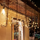 economico Striscie luci ad energia solare-energia solare led sfera dei desideri stringa di luce fata flessibile filo di rame stringa di luce per tenda per giardino cortile vacanza festa di natale illuminazione decorativa colorata