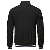 economico Giubbotti Casual-Per uomo Giacca Leggera Giacca Estiva Giacca a vento Giacca di transizione All&#039;aperto Vacanza Caldo Autunno Inverno Semplice Moda Streetwear Collo alla coreana Regolare Nero Bianco Giallo Blu Verde