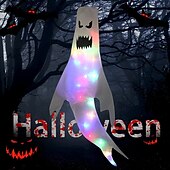tanie Oświetlenie rekwizytów na Halloween-dekoracja halloweenowa oświetlone duchy wiszące światła led świecące duchy nocne światło na festiwal bar nawiedzony dom ogród na zewnątrz wewnątrz straszna atmosfera układ rekwizyty
