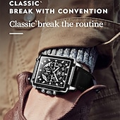 abordables Relojes de Cuarzo-Reloj de cuarzo OLEVS para hombres calendario cronógrafo gran bisel reloj impermeable de cuero genuino