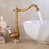 cheap Rotatable-Vintage Kitchen Faucet Sink Mixer Taps, Single Handle Vessel Tap with Cold and Hot Hose