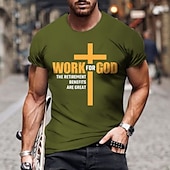 cheap Men&#039;s Graphic T Shirt-Men&#039;s Letter Graphic Prints T Shirt Casual Style 100% Cotton Short Sleeve Graphic Shirt Wine Black White Comfortable Tee Outdoor Street Fashion Designer Clothing