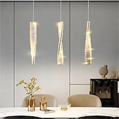 abordables Luces de isla-Candelabro de cristal led en espiral, iluminación de 10w, candelabros modernos, luz colgante, lámpara colgante de techo, accesorio de luces, sala de estar, hotel, 1 Uds., 110-240v