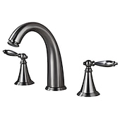 cheap Multi Holes-Widespread Bathroom Faucet Sink Mixer Basin Taps, Twin Handle Vessel Tap with Cold and Hot Hose