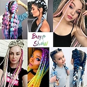 cheap Crochet Hair-Jumbo Braids Crochet Braids Hair Extension Three Tone Ombre Color Rainbow Jumbo Braiding For Twist Braiding Jumbo Box Braiding Hair 1pc/3pcs/5pcs