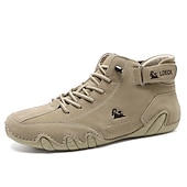 ieftine Adidași Bărbați-adidași verzi, casual, înalți, din piele artificială, pentru bărbați – pantofi ușori, respirabili, cusături manual, cu șireturi, pentru activități în aer liber