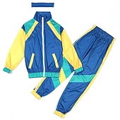 お買い得  1980年代-1980年代 ヒップホップ ストリートスタイル パンツ セット ジャケット ディスコ 仮装 男の子 女の子 カーニバルコスチューム マスカレード パーティー マスカレード カジュアル／普段着 子供用 上着 パンツ