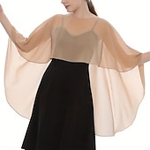お買い得  ショール-ショール レディースラップ マザーズラップ ハイクラス ピュア ノースリーブ シフォン ウェデイングラップ と ピュアカラー 用途 パーティー 秋