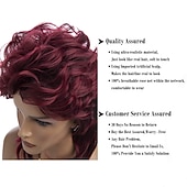 economico Parrucche storiche-Parrucche mullet per donne rosso vino lunga stratificata capelli rocker anni '70 '80 parrucca sintetica cosplay parrucche di Halloween