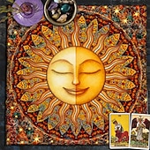 olcso Asztalterítők-tarot asztalterítő játékhoz, oltárterítő, boszorkánysági asztrológia dekoráció orákulumkártya pad tarot szőnyeg witcher dekor, parti ajándékok, parti ajándék dekoráció, parti kellékek varázsművészeti