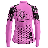 economico Maglie da donna-Per donna Maglia da Ciclismo Grafico Manica Lunga Bicicletta Maglia Top con 3 tasche posteriori Mountain Bike MTB Ciclismo su strada Asciugatura Rapida Strisce Riflettenti Tasca Posteriore Traspirante