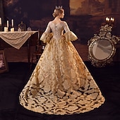preiswerte Kleider-Gotisch Viktorianisch Vintage inspiriert Kleid Partykostüm Abschlussballkleid Prinzessin Shakespeare Braut Einfarbig Ballkleid Kostüm Damen königlich Halloween Karneval Valentinstag Abendgesellschaft