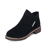 ieftine Botine-Pentru femei Cizme Pantofi de piele intoarsa Mărime Plus Size Cizme cu toc În aer liber Muncă Zilnic Culoare solidă Ghete Botine Iarnă Blocați călcâiul Toc Jos Vârf rotund Epocă Modă Casual PU Fermoar