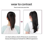 abordables Queue-de-cheval-Extension de queue de cheval griffe pour les femmes morceau de cheveux bouclés 24 extensions de cheveux de queue de cheval synthétique très longue &amp; volumineux bouclé ondulé résistant à la chaleur