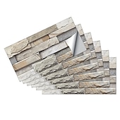 economico Adesivi murali-12 pz piastrelle di pietra artificiale wall sticker 3d carta da parati in vinile autoadesivo floreale home decor per cucina bagno 15*30 cm
