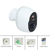 abordables Caméras IP d&#039;intérieur-batterie intégrée hd 1080p wifi caméra ip caméra de surveillance à domicile sans fil caméra étanche extérieure vision nocturne infrarouge suivi intelligent caméra de vidéosurveillance audio