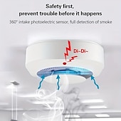 cheap Smart Appliances-Tuya Smart Life WiFi Function Family Parlor Child Room Home Kitchen Smoke Detector PIR Sound Alarm Sensor Shop Fire Inspection