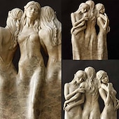 cheap Statues-Three Goddess Embracing Statue, Handmade Resin Goddess Figurine Decor, Modern Statue for Home Living Room Office Decor, for Women