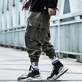 זול מכנסי דגמ"ח-בגדי ריקוד גברים מכנסי קרגו Techwear כיס אחיד קומפורט נושם בָּחוּץ יומי ליציאה אופנתי יום יומי שחור ירוק צבא מיקרו-אלסטי