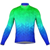 billiga Tröjor för män-Herr Cykeltröja Grafisk Lutning Långärmad Cykel Överdelar med 3 bakfickor Bergscykling Vägcykling Snabb tork Reflexremsa Bakficka Fuktabsorberande sporter Blå Mörkgrön Orange Kläder