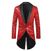 billige Topper-Retro / vintage 1980erne Jakke ملابس السهرة للرجال tailcoat Disk Paljetter Herre Halloween Karneval Maskerade Fest Fest / aften Stadie Voksne Frakk