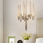 abordables Apliques de pared de cristal-luces de pared de interior de cristal k9 7 cabezas de oro led aplique de pared de estilo nórdico sala de estar tiendas cafés acero blanco cálido luz de pared blanco cálido 110-240v