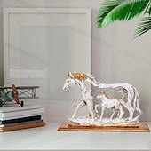 cheap Statues-Resin Horse Statue, Horse Ornament Decorative, Horse Statue Horse Figures Animal Model Desktop Equestrian Running Horse Statue Crafts Modern Decoration