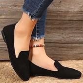 ieftine Pantofi Joși de Damă-mocasini pliati de piele intoarsa pentru dama cu design festonat - pantofi ușoare și confortabili pentru purtarea de zi cu zi