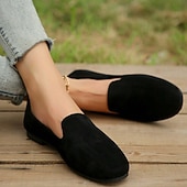 ieftine Pantofi Joși de Damă-mocasini pliati de piele intoarsa pentru dama cu design festonat - pantofi ușoare și confortabili pentru purtarea de zi cu zi