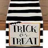 cheap Table Runners-Pumpkin Table Runner Halloween Fall Burlap Tablerunner Farmhouse Indoor Table Autumn Decoration Table Flag Decor For Dining Weddig Party Holiday