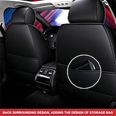 abordables Fundas de asiento para coche-Juego completo de lujo para 5 asientos funda de asiento delantero de coche universal 5D de PU impermeable almohadilla de protector de asiento transpirable