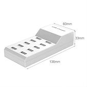 billige Trådløse ladere-50w multi-port lader usb10 port 10a hurtigladende mobiltelefon nettbrett smart distribusjonsplugg 5v2.4a