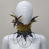 levne Příslušenství a další-Retro Punk a gotika Náhrdelník Péřový límec Čerodějnice Zlý Dámské Fantazie Steampunk Valpuržina noc Plesová maškaráda Večírek Dospělé Šály