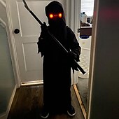 levne Chlapecké halloweenské kostýmy-Děti Chlapecké předvečer Všech svatých Pláštěnka Svrchní oděvy Pevná barva Dlouhý rukáv Kabát Výkon Módní Chladný Kostým Grim Reaper neobsahuje brýle Podzim Zima 7-13 let