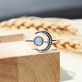 abordables Anillos-1 anillo de apertura ajustable para mujer de aleación retro moon daily.