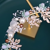 preiswerte Stirnbänder-Haarbänder Haaraccessoire Imitationsperle Kupferdraht Hochzeitsfeier  Abend Hochzeitsbraut Mit Strass Falscher Perlenkopfschmuck Kopfbedeckung Kleid beeindrucken