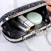 cheap Clutches &amp; Evening Bags-Women&#039;s Clutch Evening Bag Wristlet Clutch Bags PU Leather Party Bridal Shower Holiday Rhinestone Large Capacity Lightweight Durable Solid Color Small white Small black Small blue