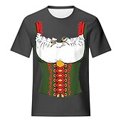 billige T-skjorter-Oktoberfest øl bayerske T-skjorte Animé 3D Graphic Til Dame Voksne Oktoberfest øl Maskerade 3D-utskrift Fritid / hverdag