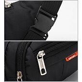 billiga Sportväskor-unisex svart vattentät midjeväska - fannypack med flera fickor med justerbar rem, slitstark bältesväska för resor, sport, vandring och utomhusaktiviteter