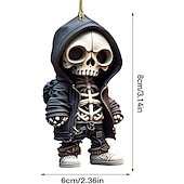 ieftine Decorațiuni de Halloween pentru suspendare și masă-pandantiv cu schelet de halloween, ornament pentru oglinda retrovizoare pentru mașină, pandantiv pentru decorațiuni interioare suspensie mașină din acril