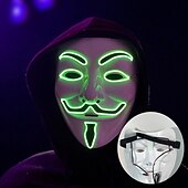 Χαμηλού Κόστους Πρωτότυπα-φωτεινή πλαστική βεντέτα σε σχήμα v κρύου φωτός τετράχρωμη μάσκα για αποκριάτικα σκηνικά για πάρτι μασκαράς
