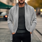 billige cardigangenser for menn-Herre Genser Cardigan Genser Riflet Strikke Normal Strikket عادي Åpen Forside Oppvarminger Moderne Moderne Dagligdagstøy Ut på byen Klær Vinter Svart Rosa S M L