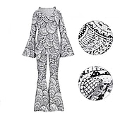 Недорогие Наряды-Ретро Хиппи В стиле 1970-х Косплэй Kостюмы Инвентарь Налобная повязка Вспышка рукава Хиппи Диско Маскарадный костюм Жен. Хэллоуин Карнавал Маскарад Вечеринка / ужин Праздники Парад гордости Взрослые