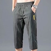 baratos Calções Estilo Casual-Homens calções atléticos Calças Cropped Shorts casuais Calças Capri Bolsos Com Cordão Cintura elástica Tecido Conforto Secagem Rápida Ao ar livre Diário Para Noite Moda Roupa de rua Preto Verde