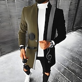 billiga lättviktsrock för män-Herr Grafiska tryck Guitarr Vinterkappa Rock Kappa Håller värmen Andningsfunktion Bekväm Mode Streetwear Affär Arbete Klä till Jobbet Utekväll Ficka Mönster Höst vinter Nedvikt Långärmad Gul Blå Grön