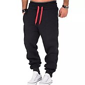 levne Tepláky-Pánské Tepláky Běžci Běžec Kalhoty Šňůrky Elastický pas Pevná barva Pohodlné Prodyšné Ležérní Denní Streetwear Sportovní Módní Černobílá Černá Lehce elastické