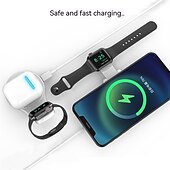 economico elettrodomestici-Stazione di ricarica 3 in 1 per caricabatterie wireless da viaggio Apple per caricabatterie MagSafe compatibile con un&#039;ampia gamma di dispositivi per Apple Watch/iWatch/Airpods/per iPhone 14 13 12
