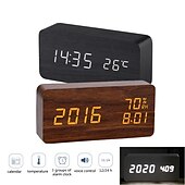 זול מכשירי חשמל לבית-שעוני עץ מעוררים led שעון דיגיטלי אלקטרוניקה אילם נודניק הורלוג טמפרטורה ולחות תצוגת שולחן כתיבה חדר שינה