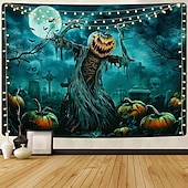 billige halloween veggtepper-halloween skumle utskårne gresskar hengende billedvev veggkunst stor billedvev veggmaleri dekor fotografi bakteppe teppe gardin hjem soverom stue dekorasjon halloween dekorasjoner